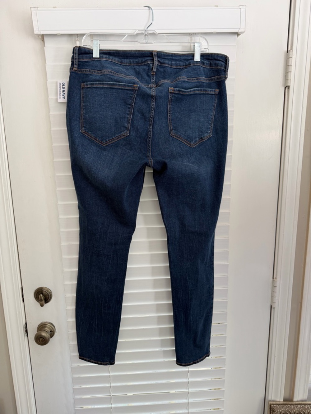 Old Navy Dark Blue Skinny Distressed Jeans - Picture 4 of 5